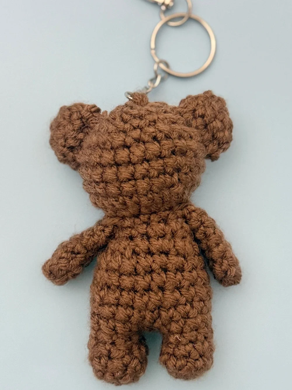 Handmade Crochet Brown Bear Keychain Amigurumi